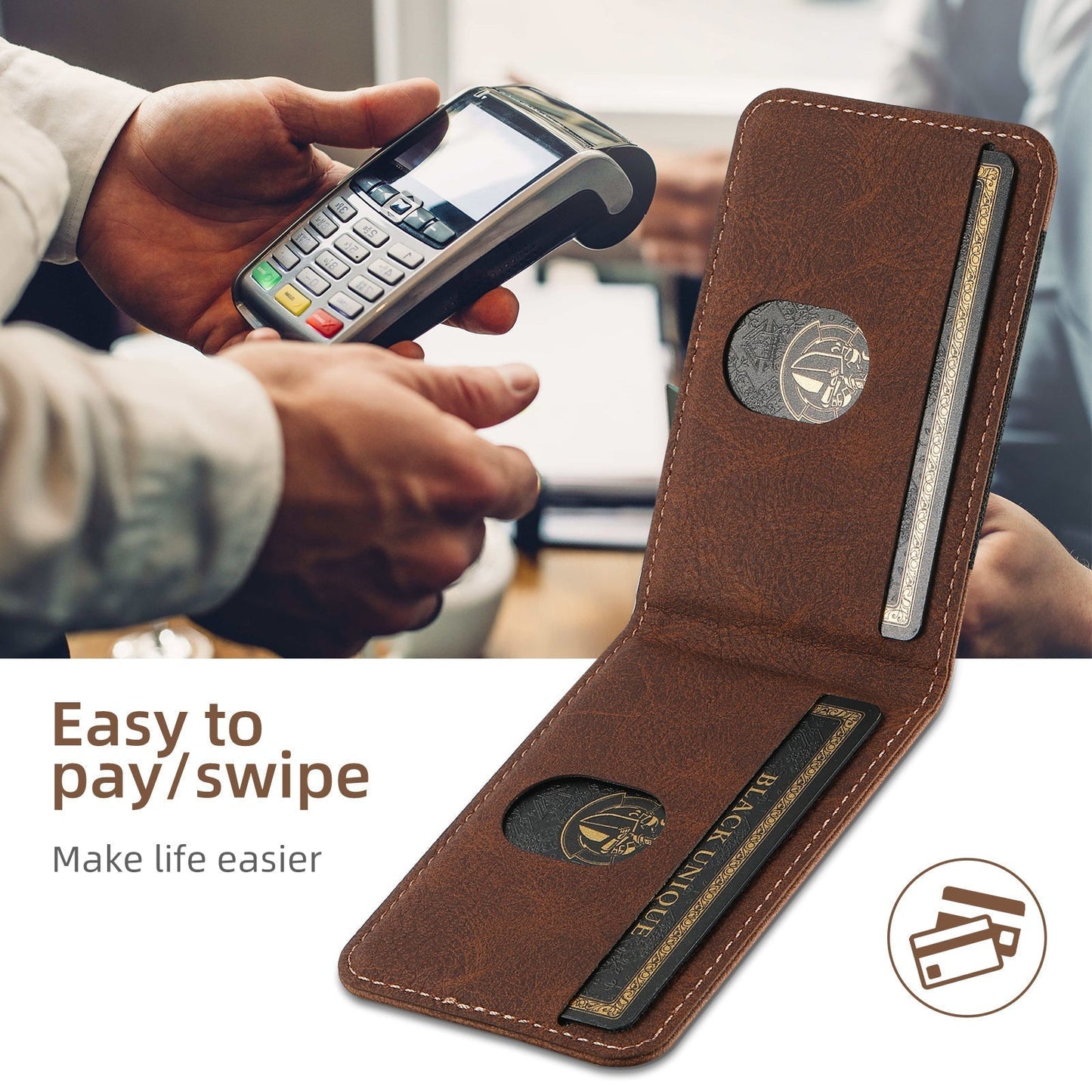 Chic and Style | Leather phone case with card holder and MagSafe compatibility