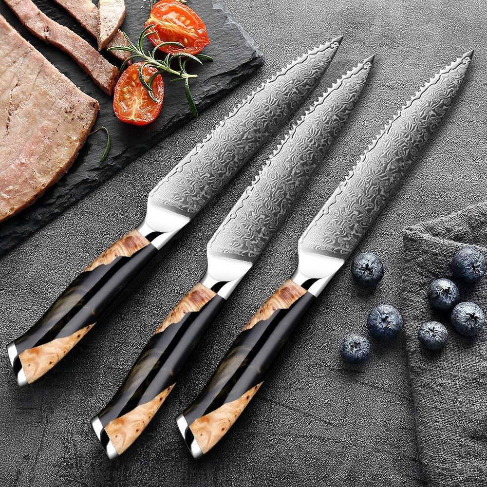 Ensemble de Couteaux à Steak Damas en 6 Pièces - ChicUndStil