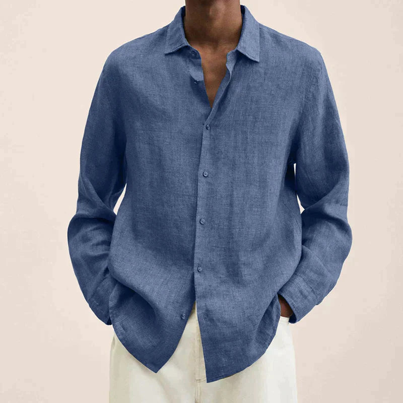 Chic und Stil | Chemise en lin à manches longues pour hommes