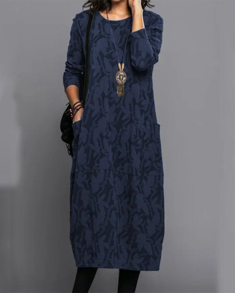 Chic und Stil - Robe à manches longues avec poches et impression