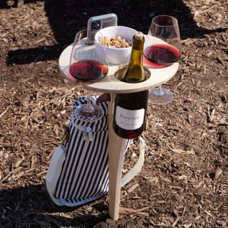 Chic and Style | Portable Wine Table for Outdoor Use