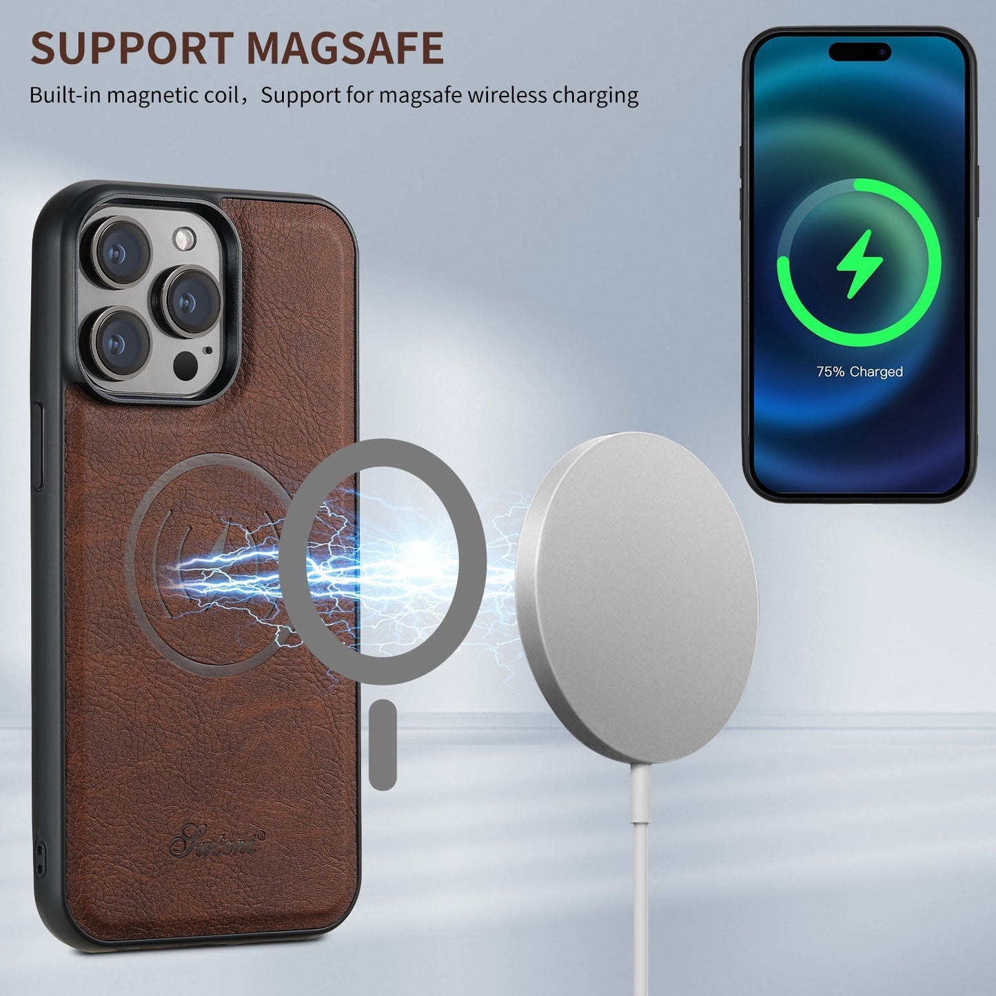 Chic and Style | Leather phone case with card holder and MagSafe compatibility