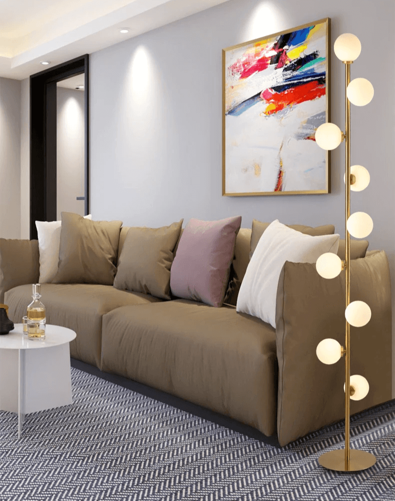 Élégante Lampe Pied Nordique - Verre Design - Chic-Gulvlampe-ChicUndStil