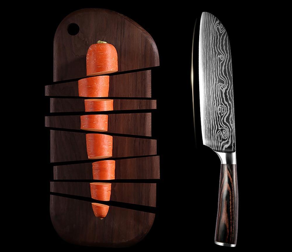 Ensemble de 7 Couteaux de Cuisine en Acier Inoxydable - ChicUndStil