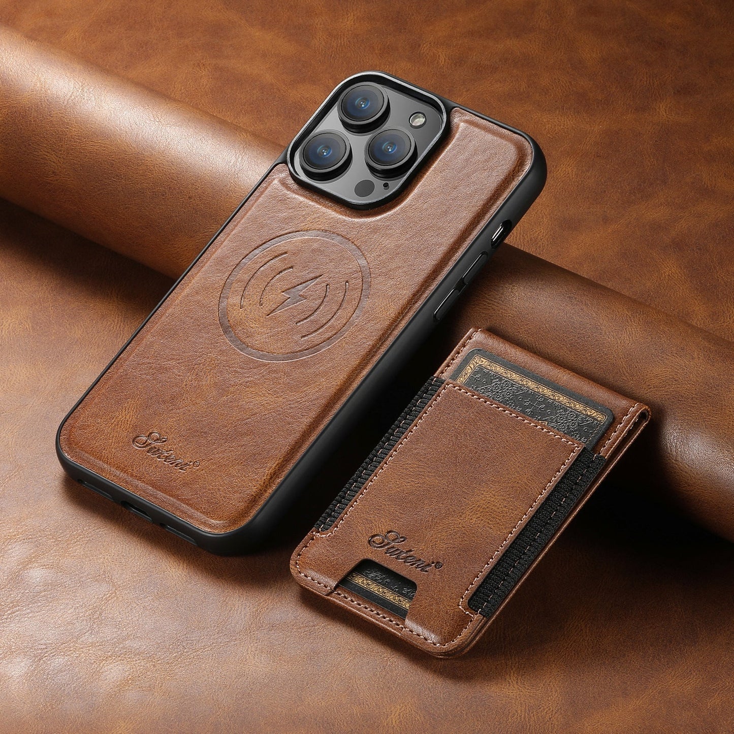 Chic and Style | Leather phone case with card holder and MagSafe compatibility