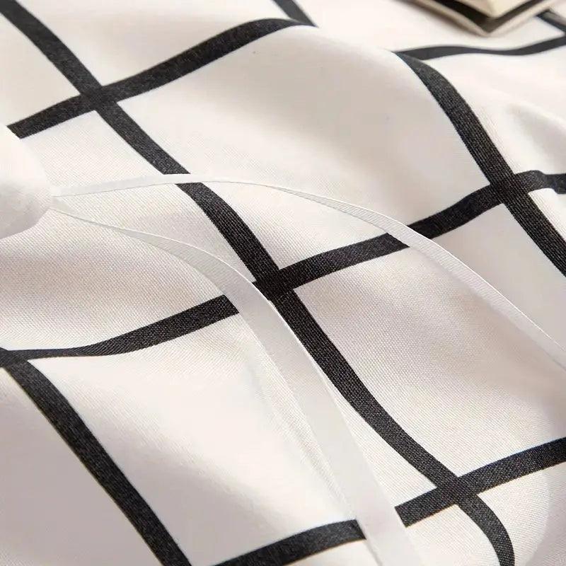 Housse de Couette à Carreaux – Confortable et Respirant-Dekbed-ChicUndStil