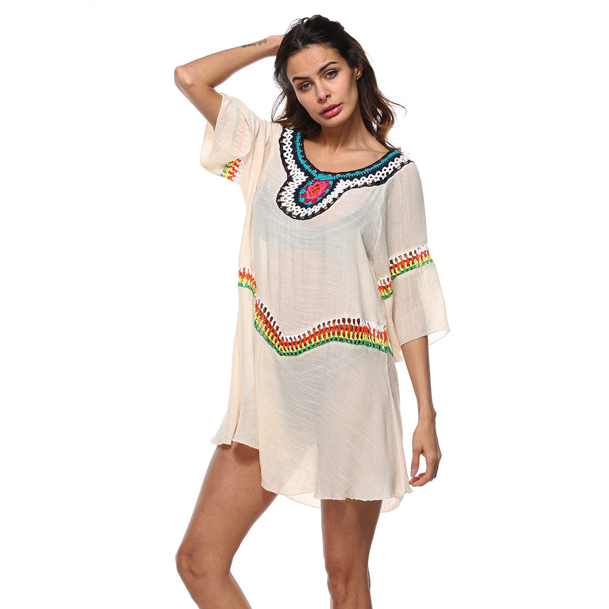 Tunique de plage brodée pour femmes Chic und Stil
