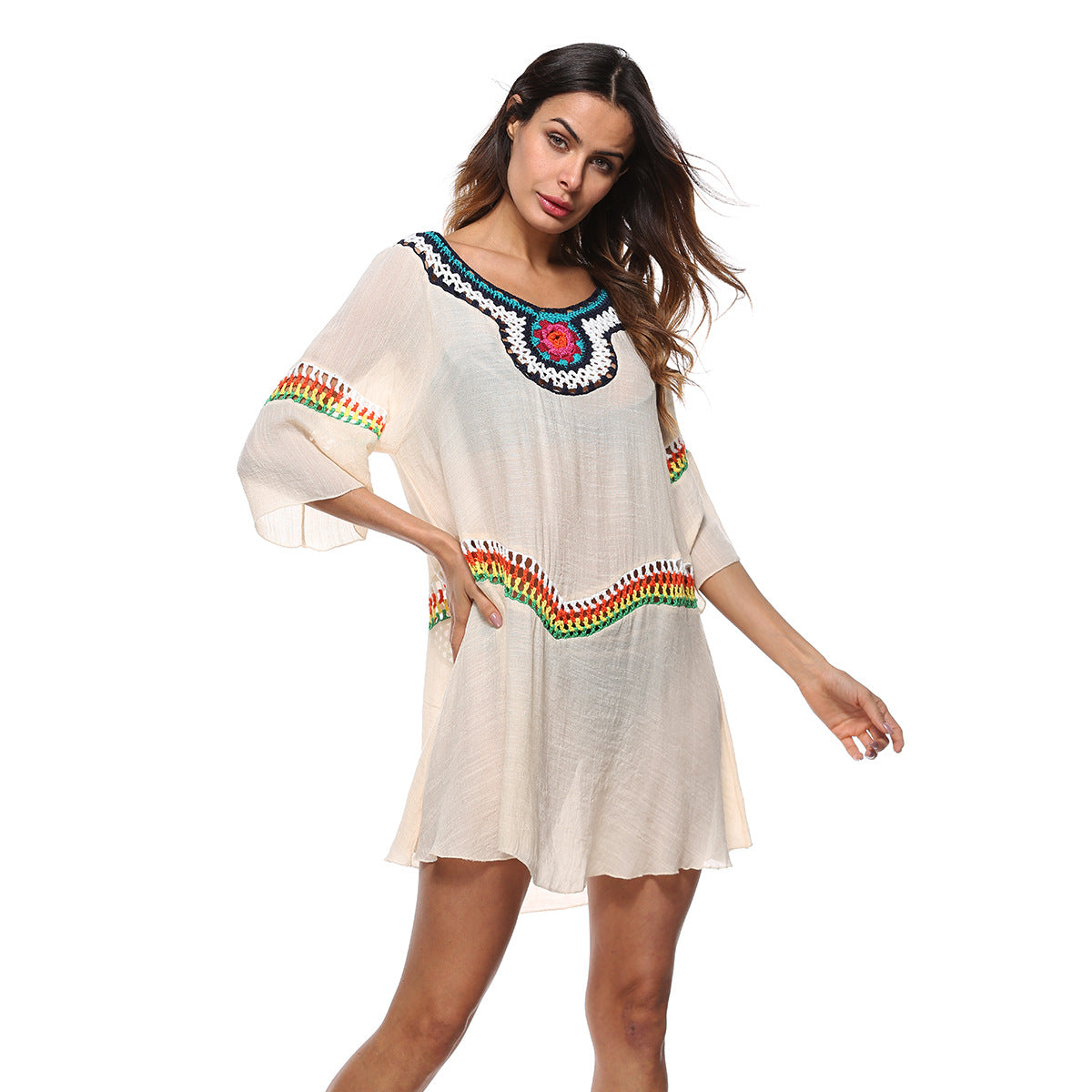 Tunique de plage brodée pour femmes Chic und Stil