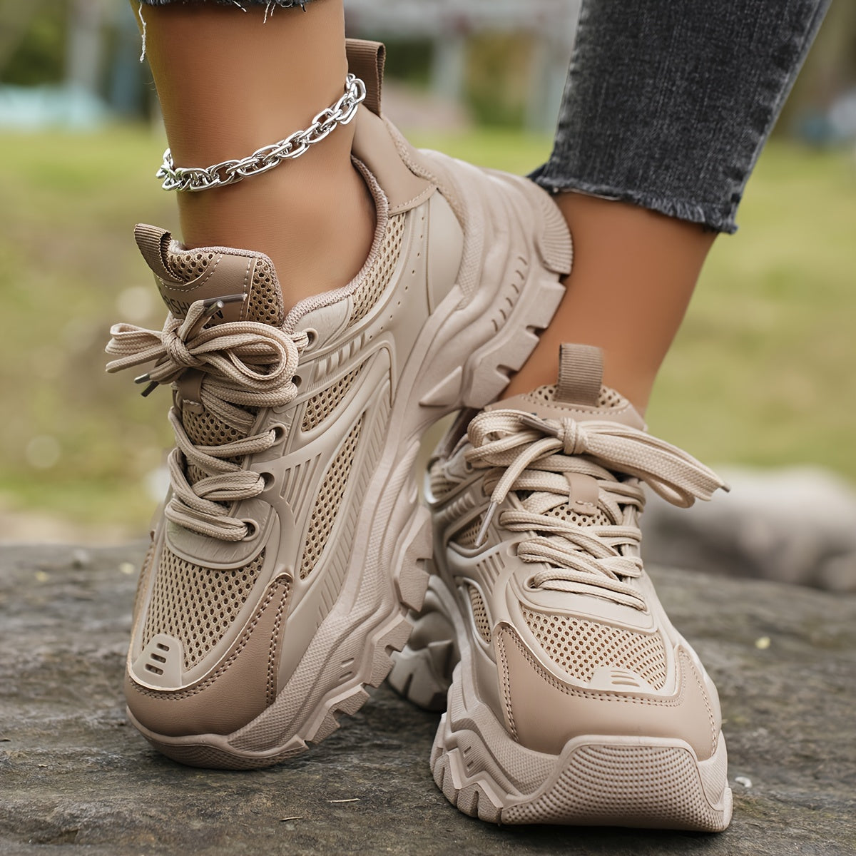 Chic and Style | Chunky sneakers with thick soles and adjustable height