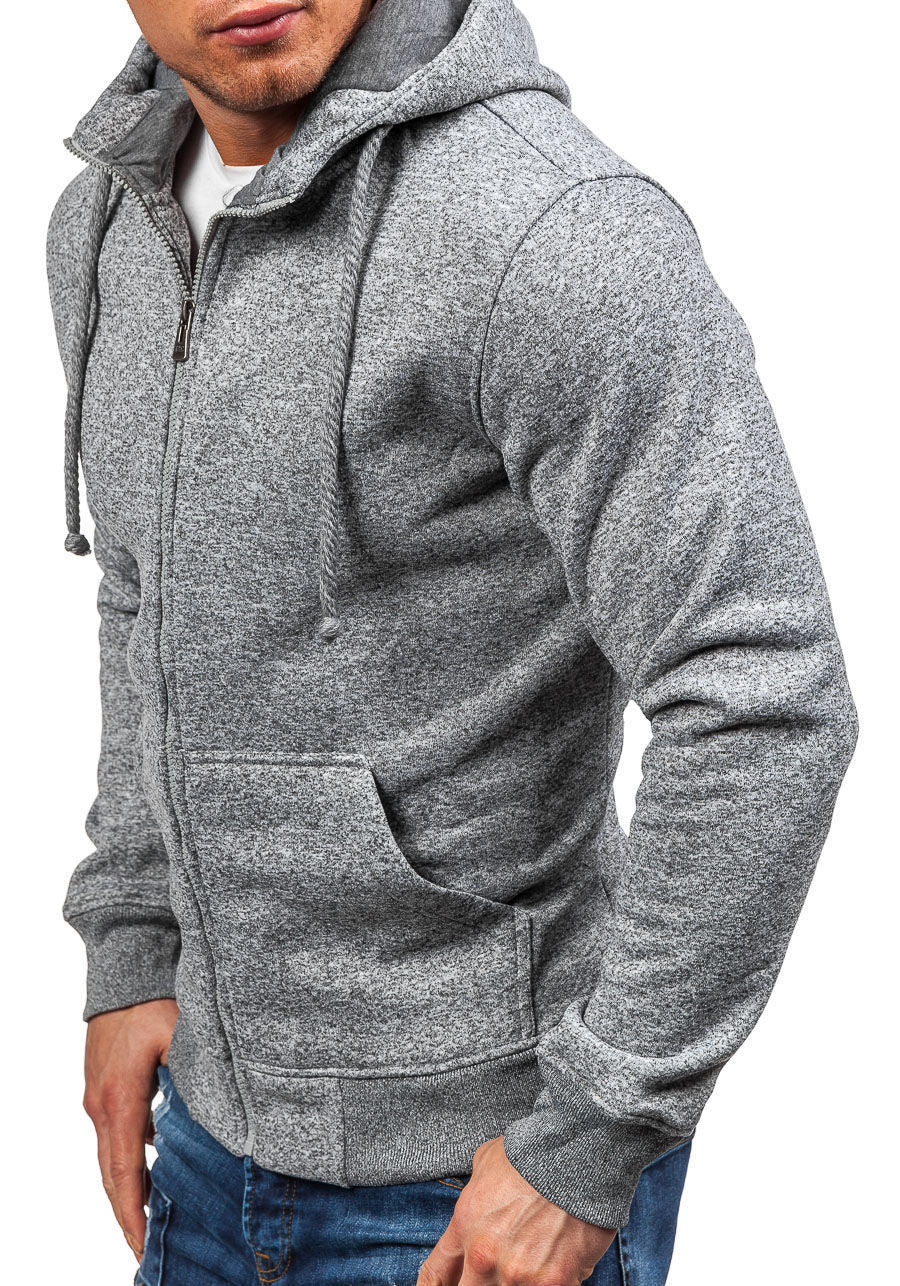 Veste à capuche pour hommes avec fermeture éclair moderne et poches latérales pratiques Chic und Stil