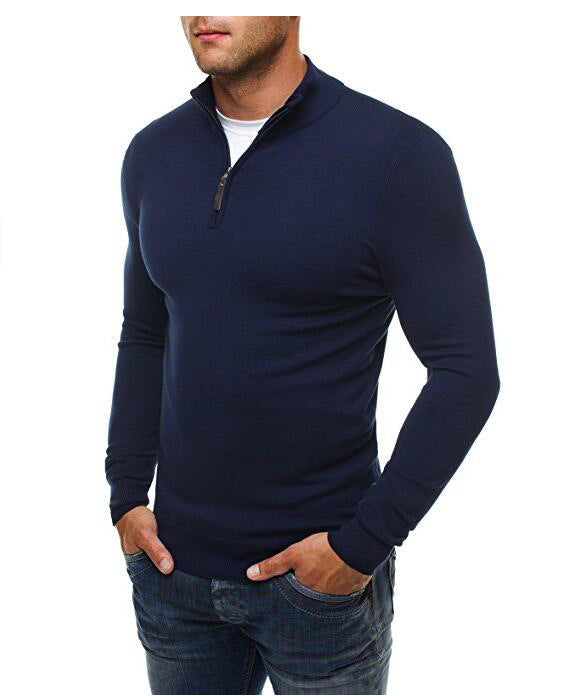Chemise à manches longues pour hommes avec col montant moderne et fermeture éclair mi-longue Chic und Stil