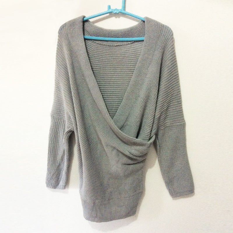 Pull-over enveloppant pour femmes avec décolleté en V profond et coupe décontractée Chic und Stil
