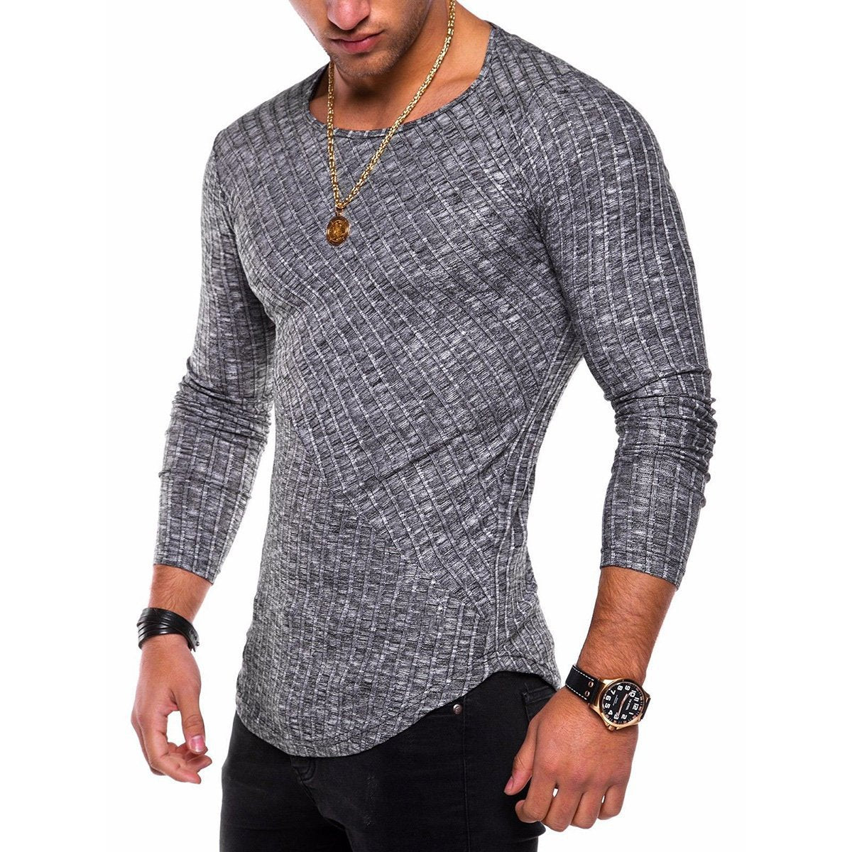 Chemise à manches longues pour hommes avec surface texturée Chic und Stil
