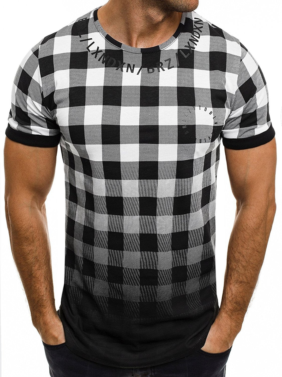 Hommes T-shirt à motif carrelé moderne Chic und Stil