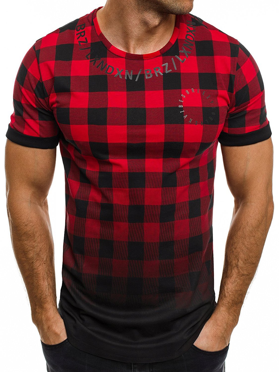 Hommes T-shirt à motif carrelé moderne Chic und Stil