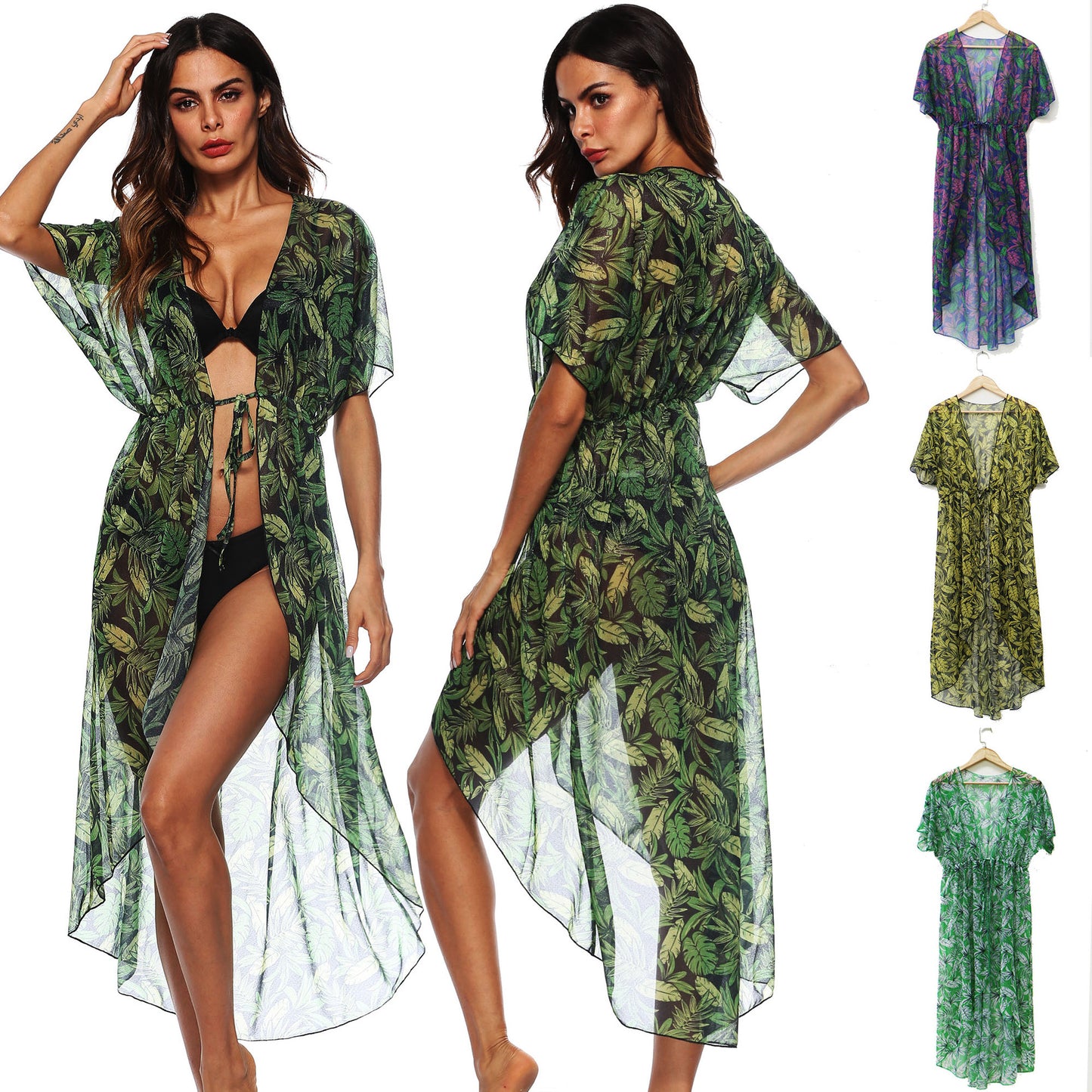 Robe de plage transparente à motif floral pour femmes Chic und Stil
