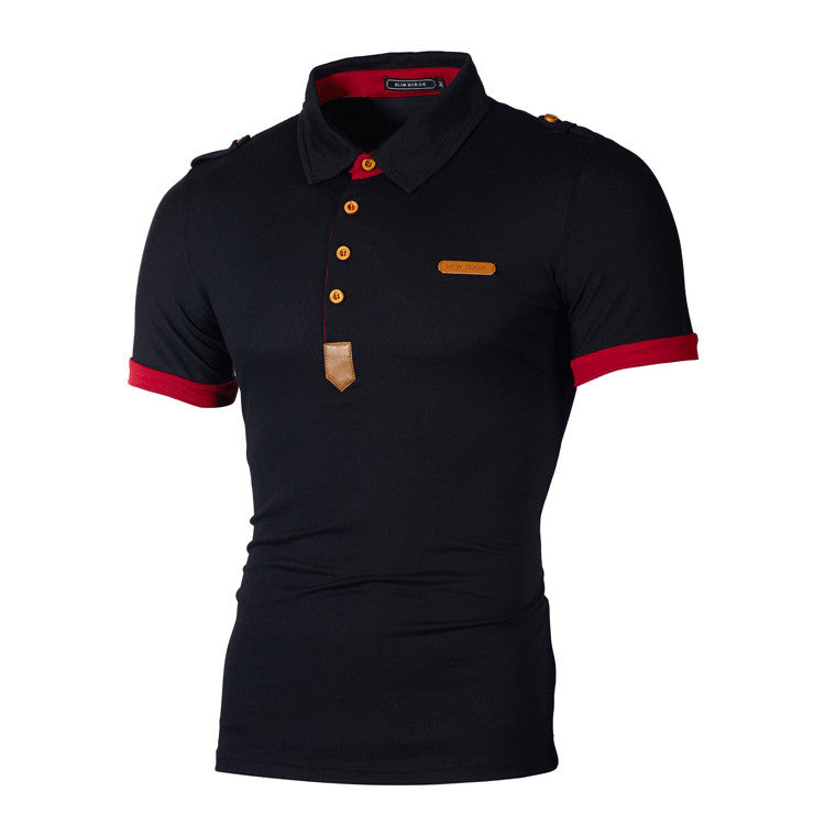 Hommes Polo à manches courtes élégant avec un design de col unique Chic und Stil