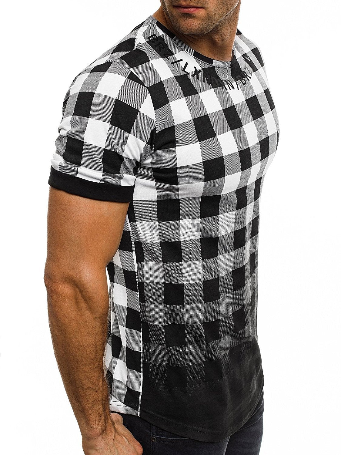Hommes T-shirt à motif carrelé moderne Chic und Stil