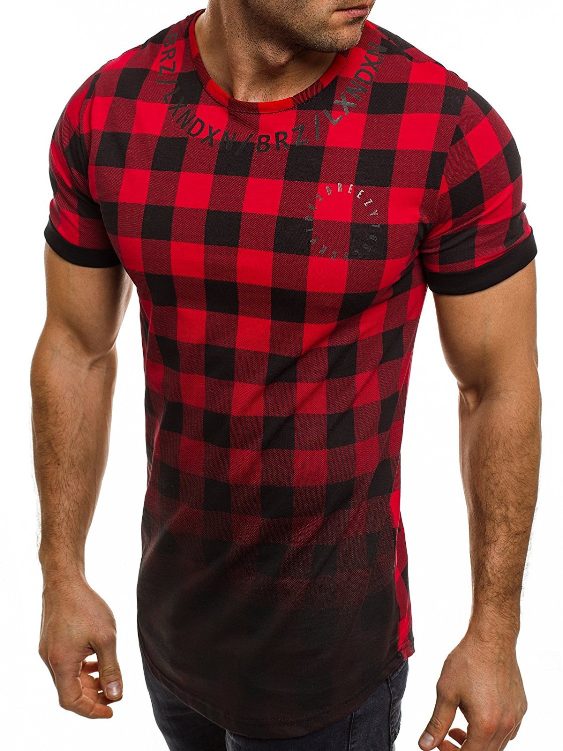 Hommes T-shirt à motif carrelé moderne Chic und Stil