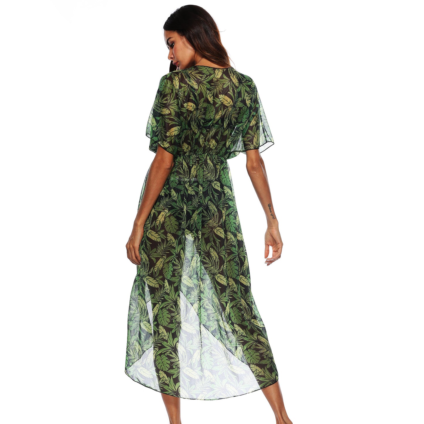 Robe de plage transparente à motif floral pour femmes Chic und Stil