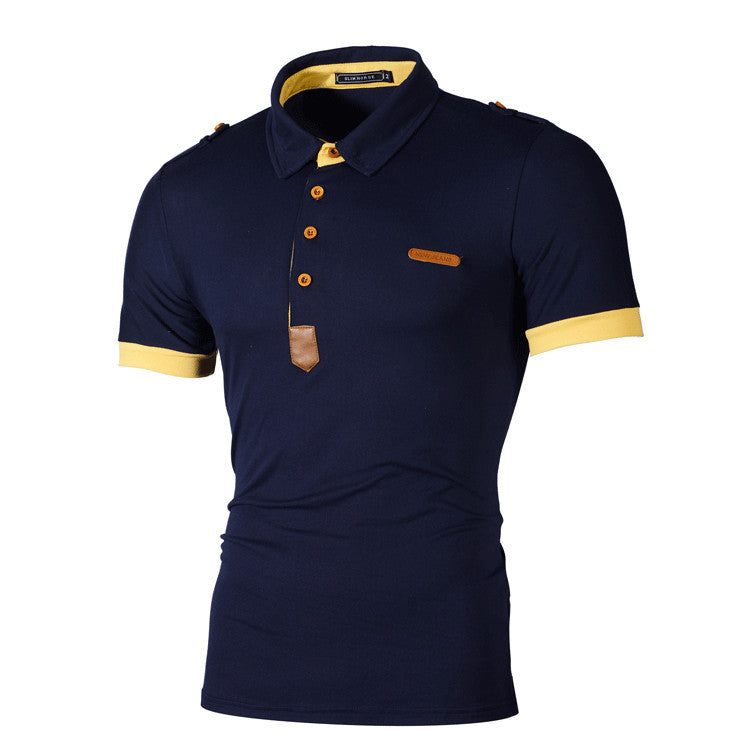 Hommes Polo à manches courtes élégant avec un design de col unique Chic und Stil