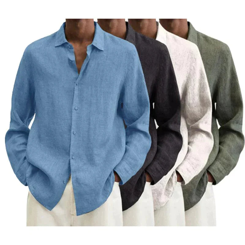 Chic und Stil | Chemise en lin à manches longues pour hommes