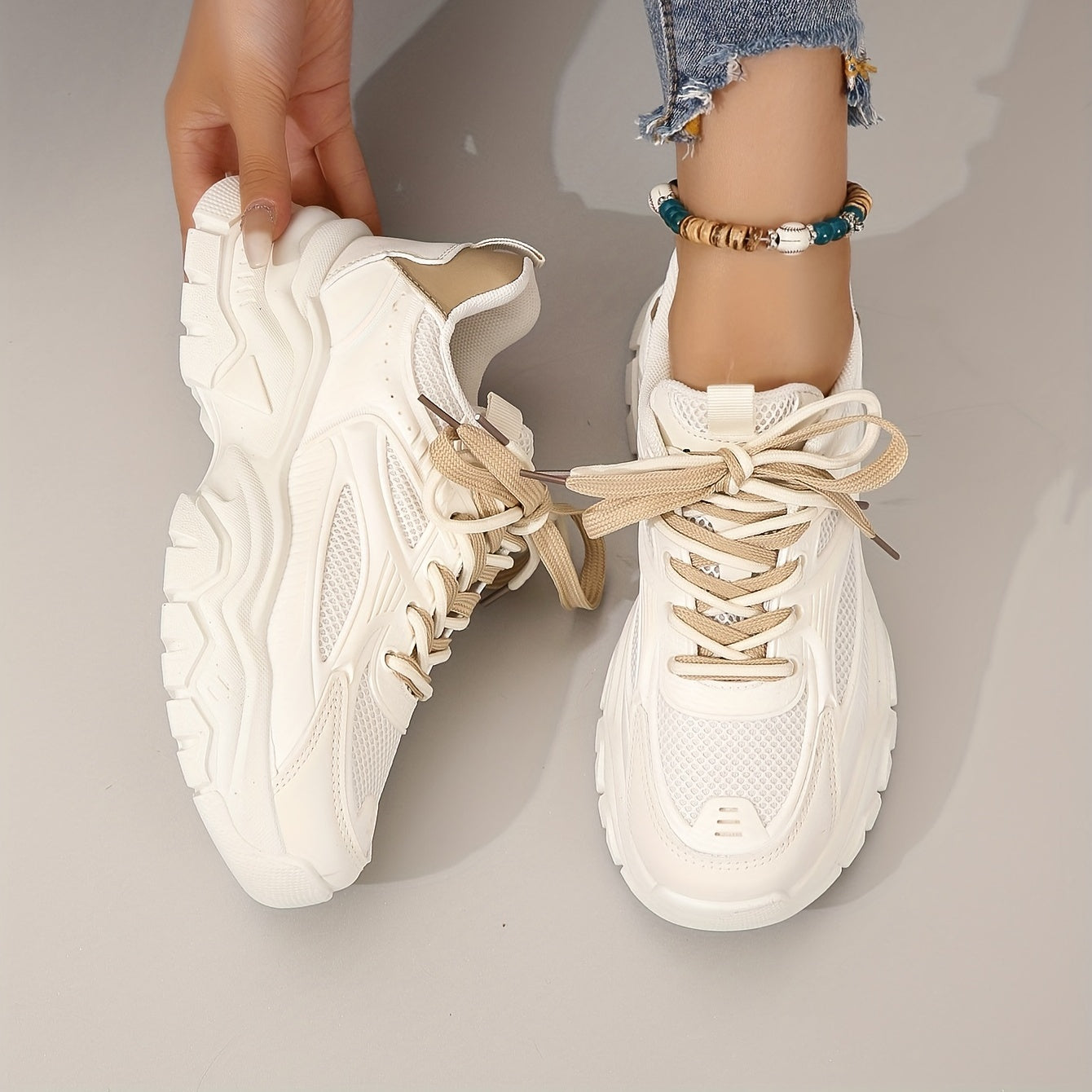 Chic and Style | Chunky sneakers with thick soles and adjustable height