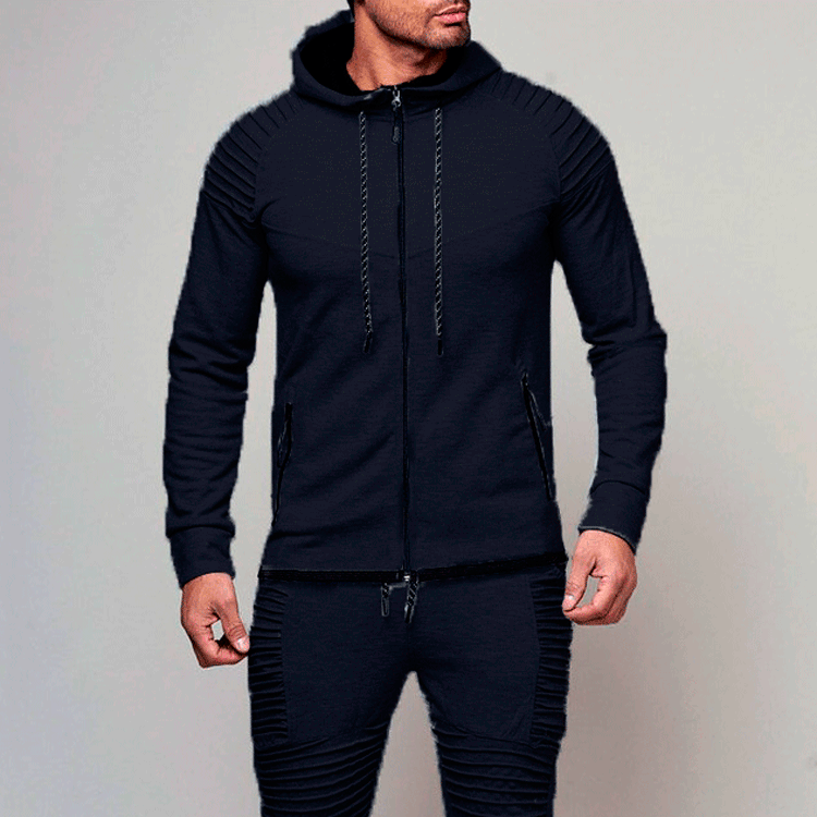 Veste à capuche sportive pour hommes avec un design d'épaule structuré et un matériau de haute qualité Chic und Stil
