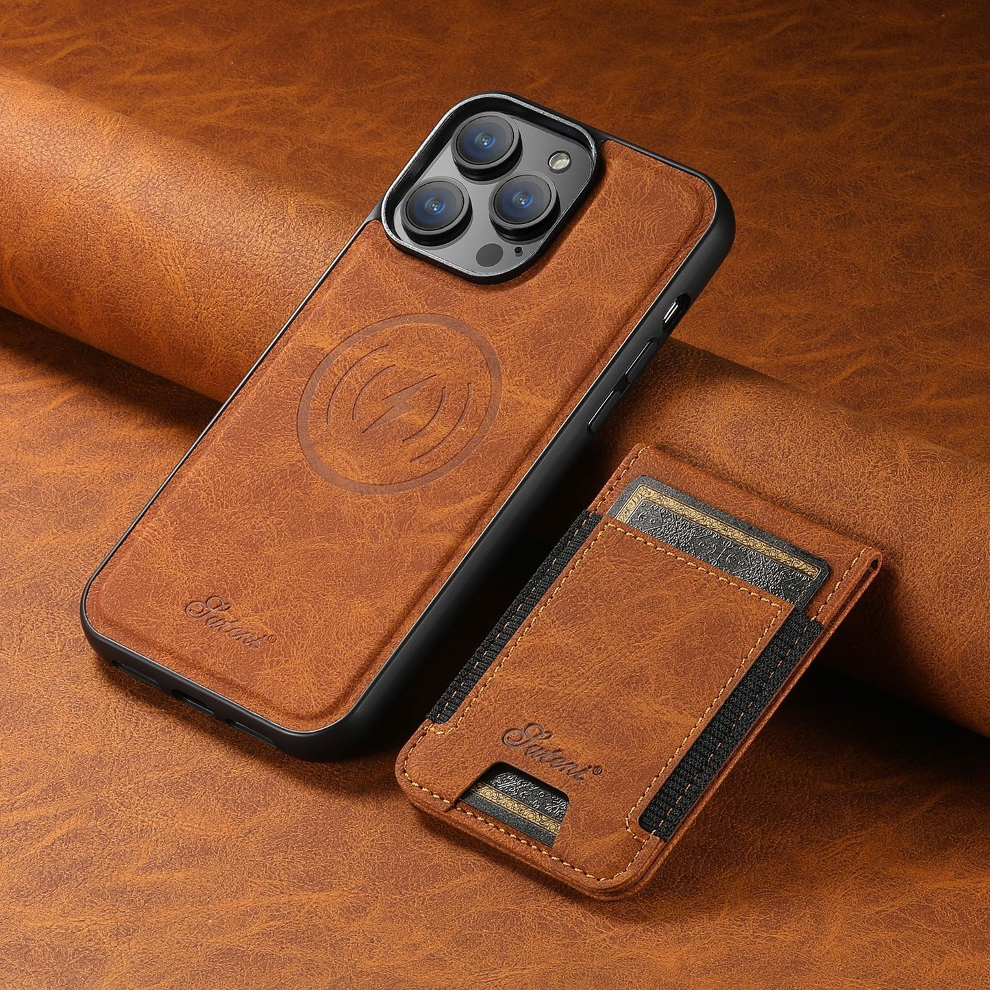 Chic and Style | Leather phone case with card holder and MagSafe compatibility