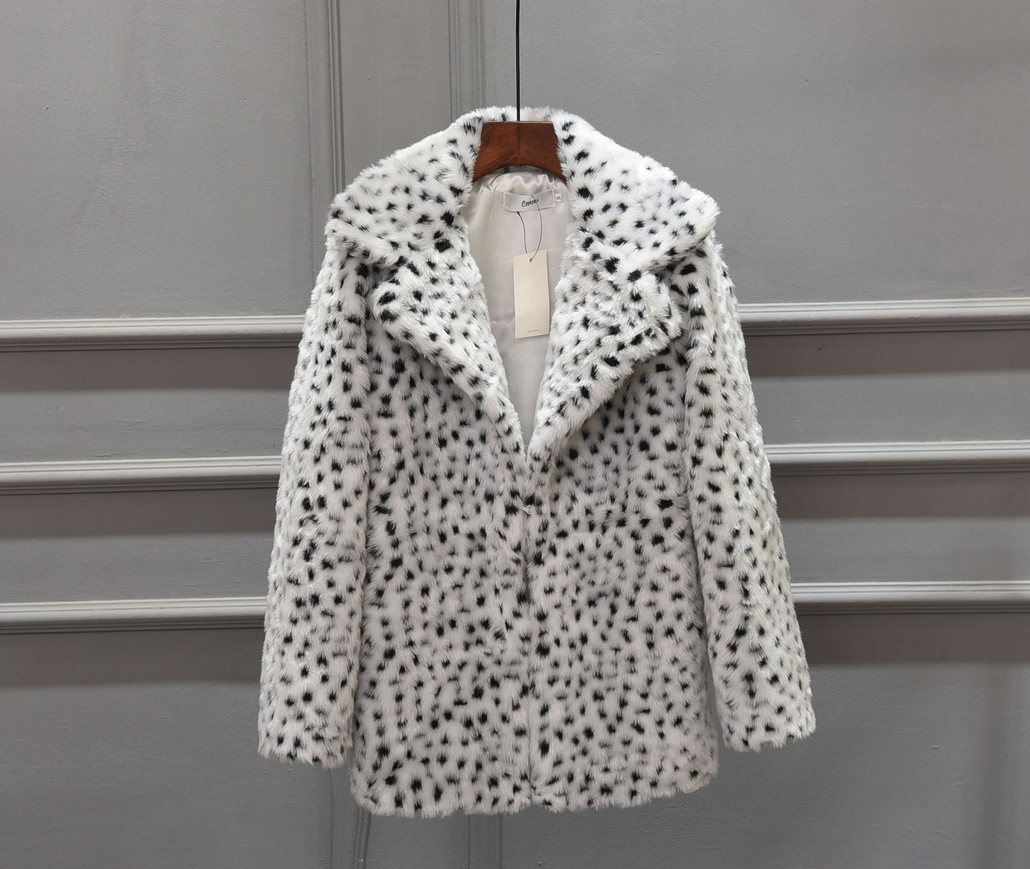 Veste en fausse fourrure de luxe pour femmes à motif léopard Chic und Stil