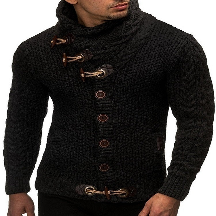 Asymmetrical collar knit jacket for men Chic und Stil