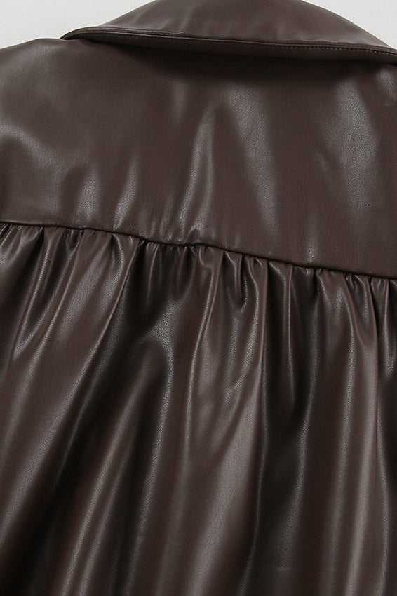 Chic und Stil | Leather Fleece Collar Jacket