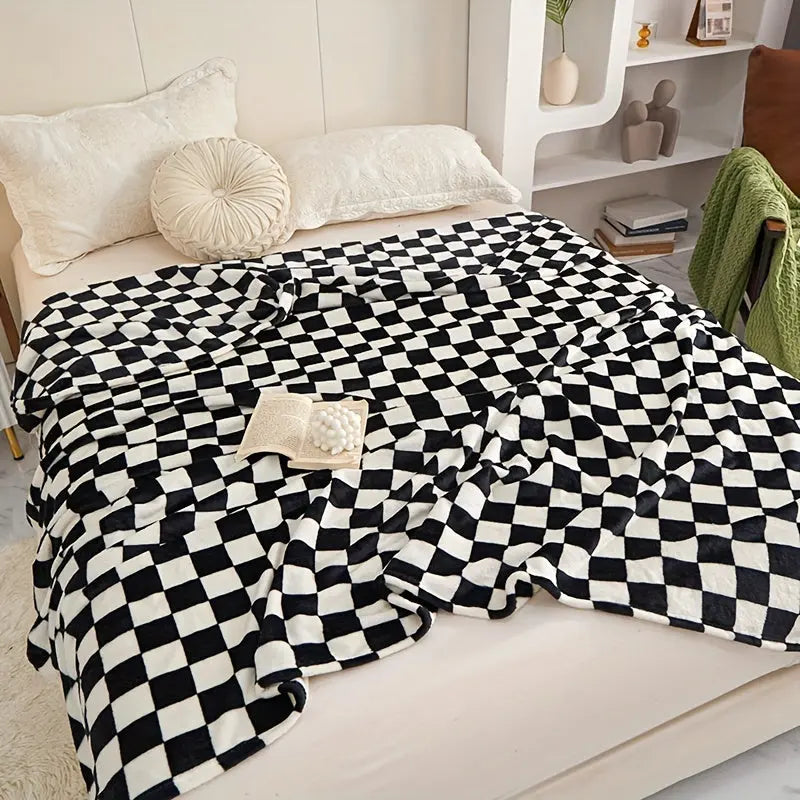 Couverture à carreaux douce et chaude – pour canapé et chambre-Couvertures-ChicUndStil