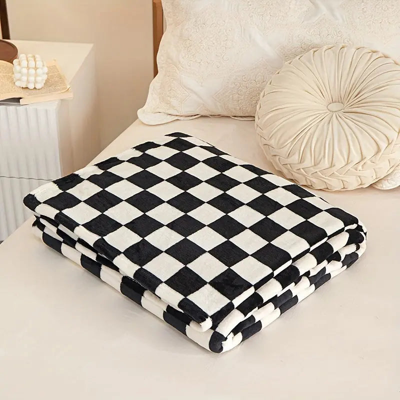 Couverture à carreaux douce et chaude – pour canapé et chambre-Couvertures-ChicUndStil
