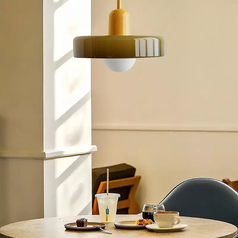 Chic and Style | Pendant lights made of colored glass | Elegant pendant light in Bauhaus style | Designer lamp for living room and dining room