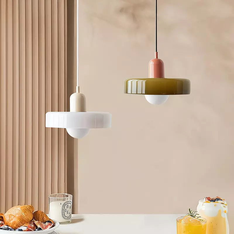 Chic and Style | Pendant lights made of colored glass | Elegant pendant light in Bauhaus style | Designer lamp for living room and dining room