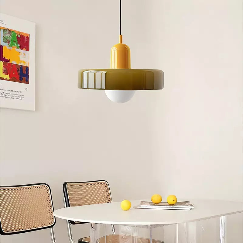Chic and Style | Pendant lights made of colored glass | Elegant pendant light in Bauhaus style | Designer lamp for living room and dining room