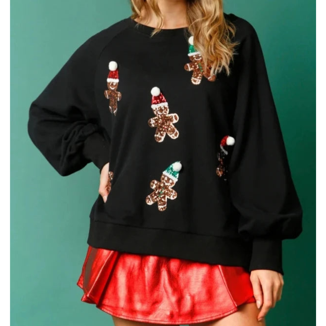 Chic und Stil | Pull de Noël pour femmes - Pull chaud avec des paillettes et des pompons