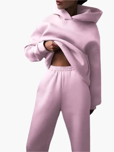 Chic und Stil | Hoodie & Jogging Pants Set - Winter Leisure Set, Casual Relaxed Outfit