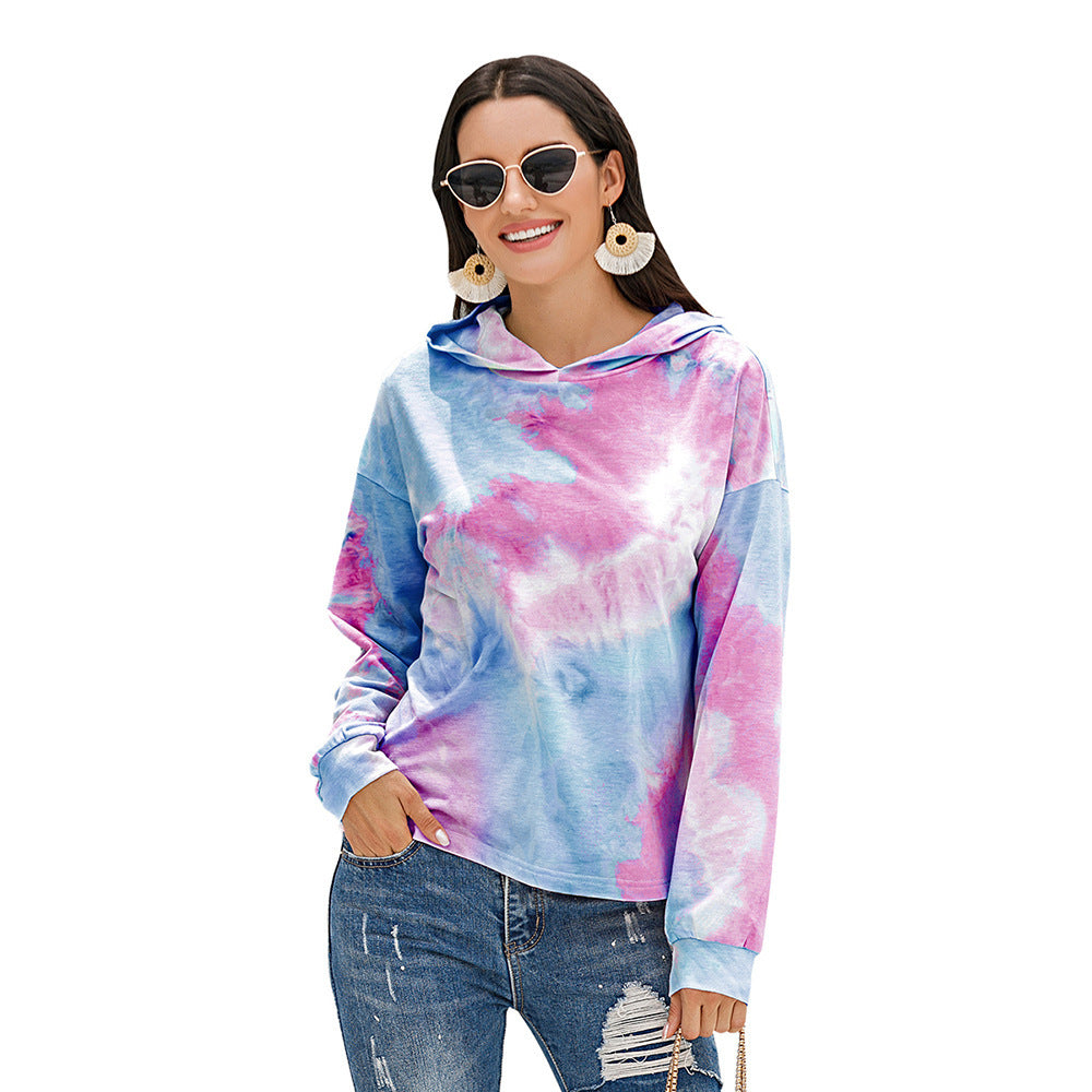 Pull à capuche décontracté pour femmes avec un design moderne Tie-Dye Chic und Stil