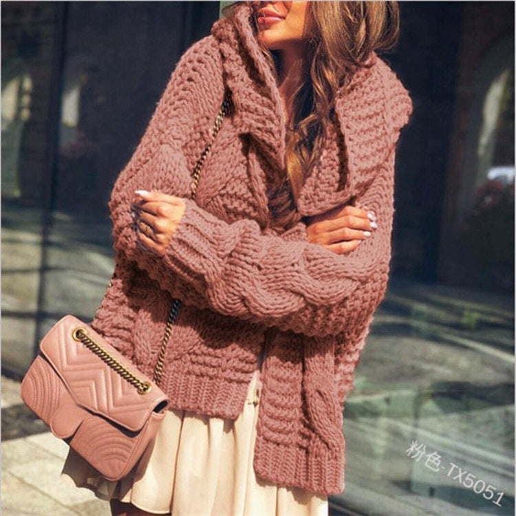 Veste en gros tricot pour dames au style oversize décontracté avec col châle et grandes poches Chic und Stil