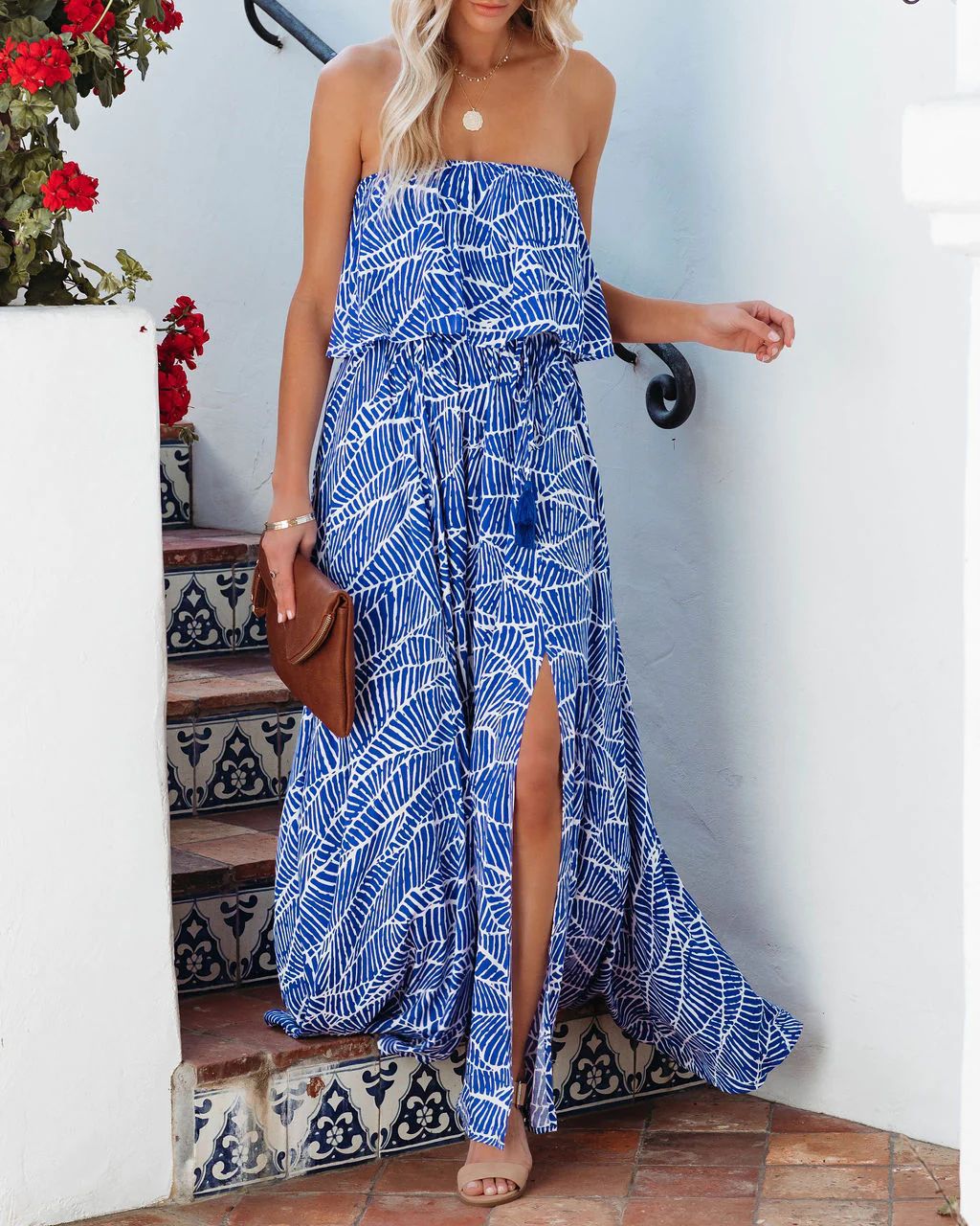 Robe maxi sans épaules Chic und Stil pour dames