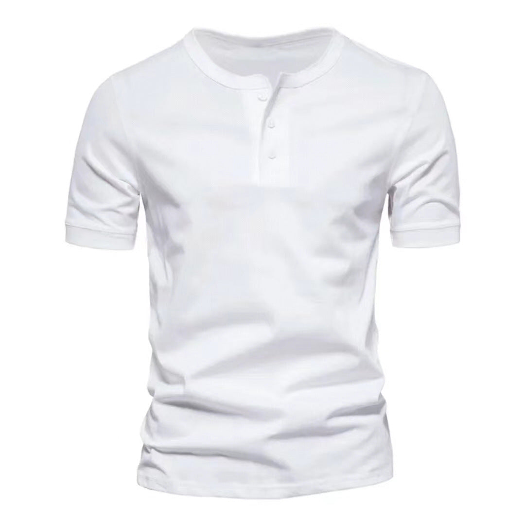 Hommes chemise décontractée à manches courtes avec patte de boutonnage Chic und Stil