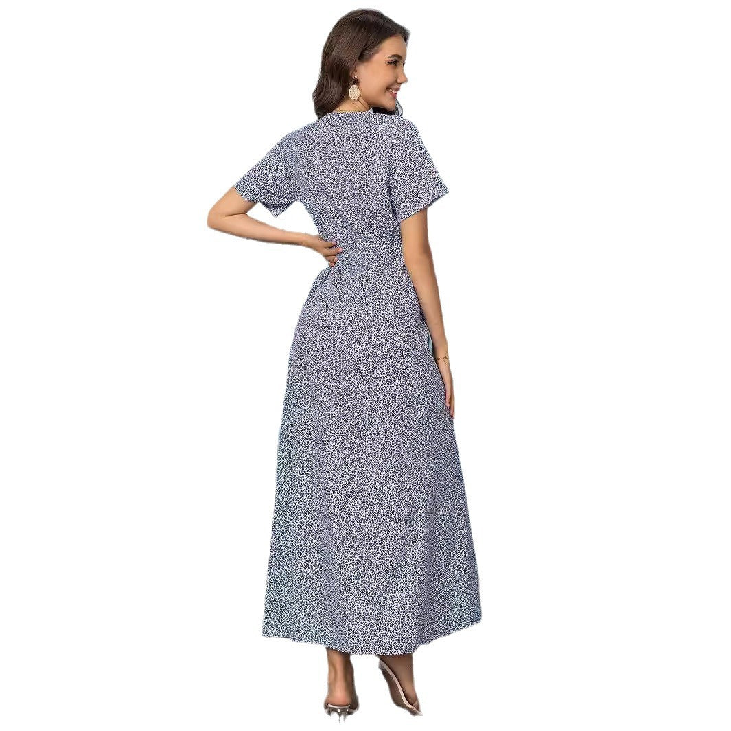 Robe maxi à encolure en V à imprimé floral Chic und Stil