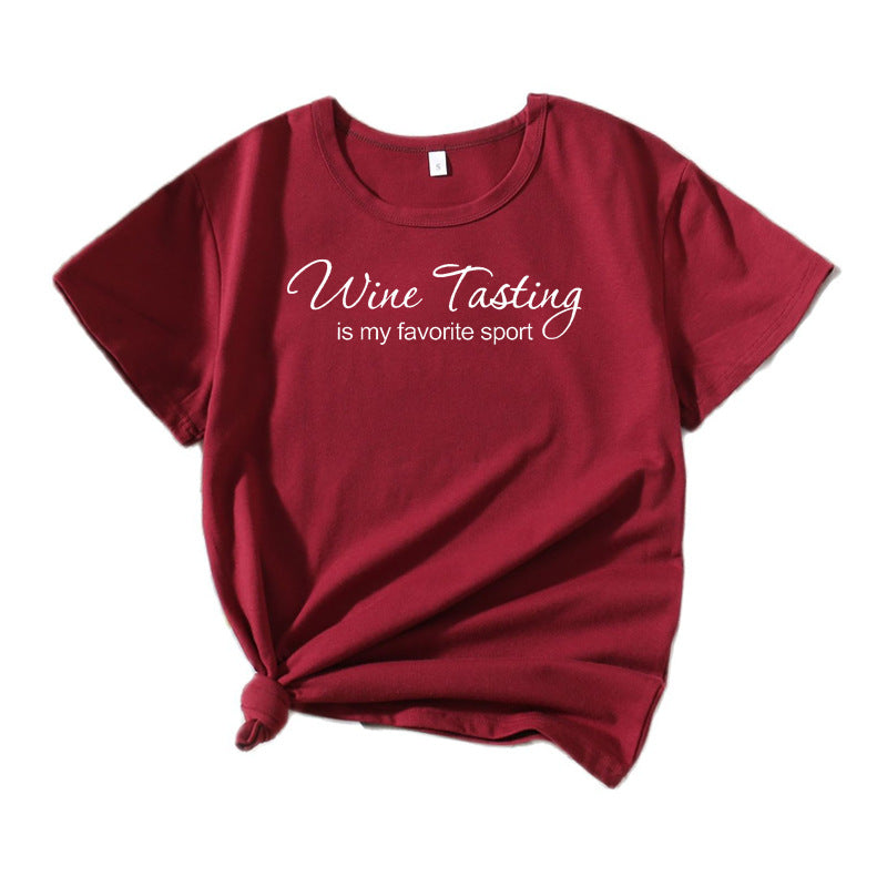 T-shirt de loisirs pour femmes Chic und Stil Vin Dégustation