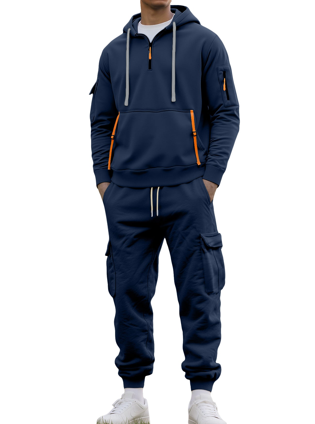 Functional sports set for men with hood and practical pockets Chic and Style