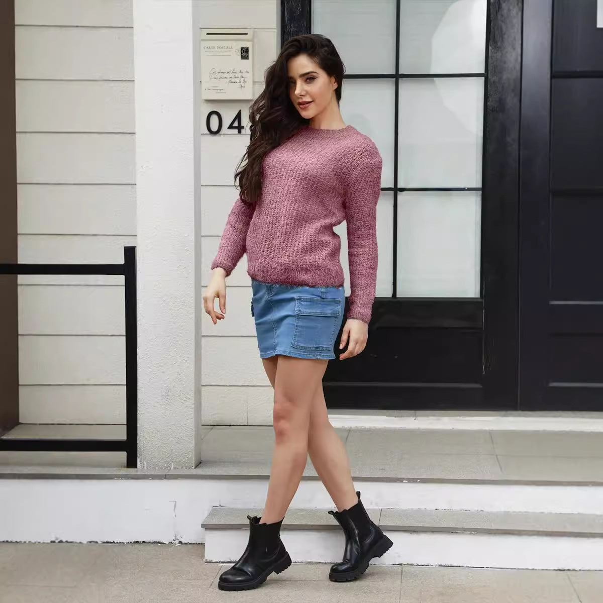 Dames Pull en maille confortable avec coupe décontractée et texture fine Chic und Stil