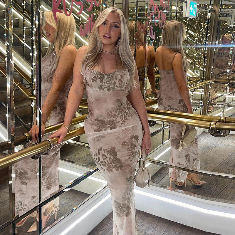Robe midi bodycon à fleurs pour femmes Chic und Stil