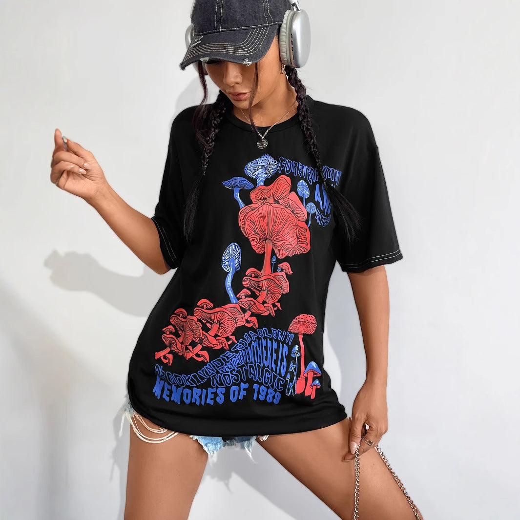 T-shirt oversized pour femmes avec impression rétro florale Chic und Stil