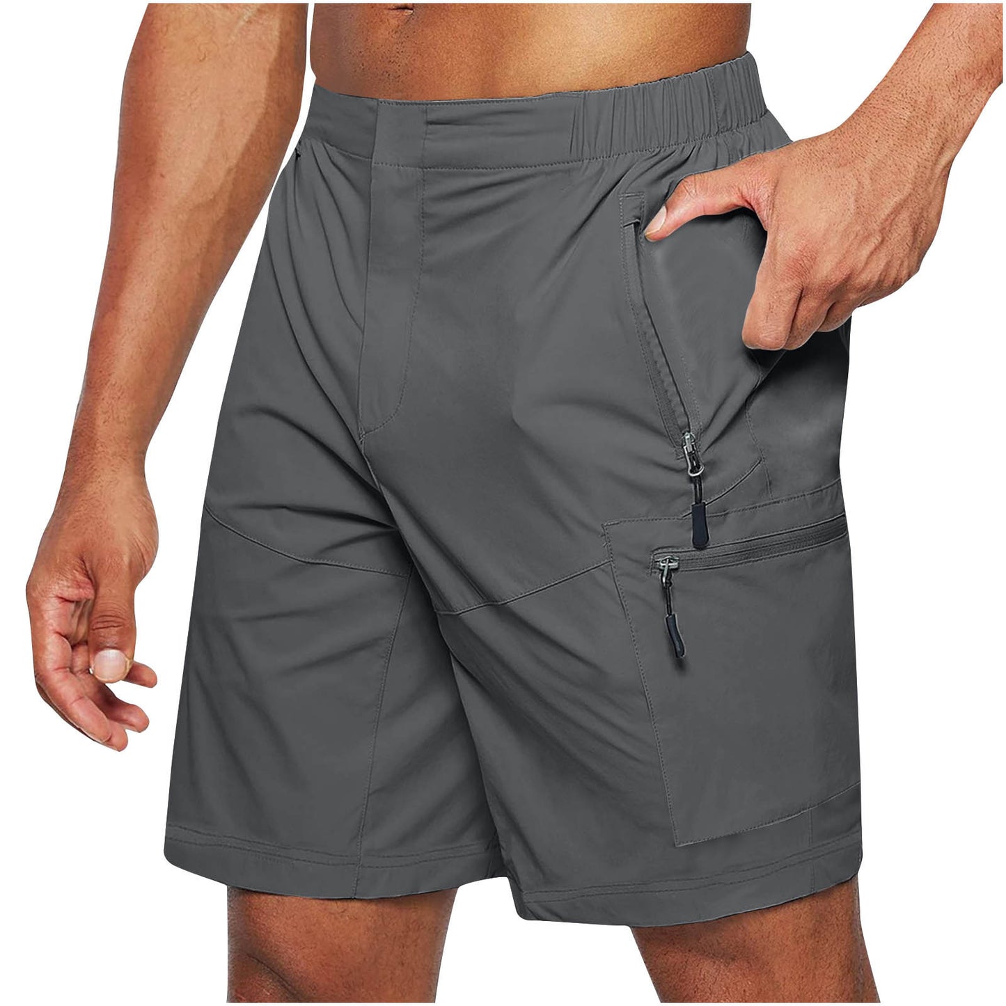 Shorts de loisirs fonctionnels pour hommes avec plusieurs poches zippées et une taille élastique Chic und Stil